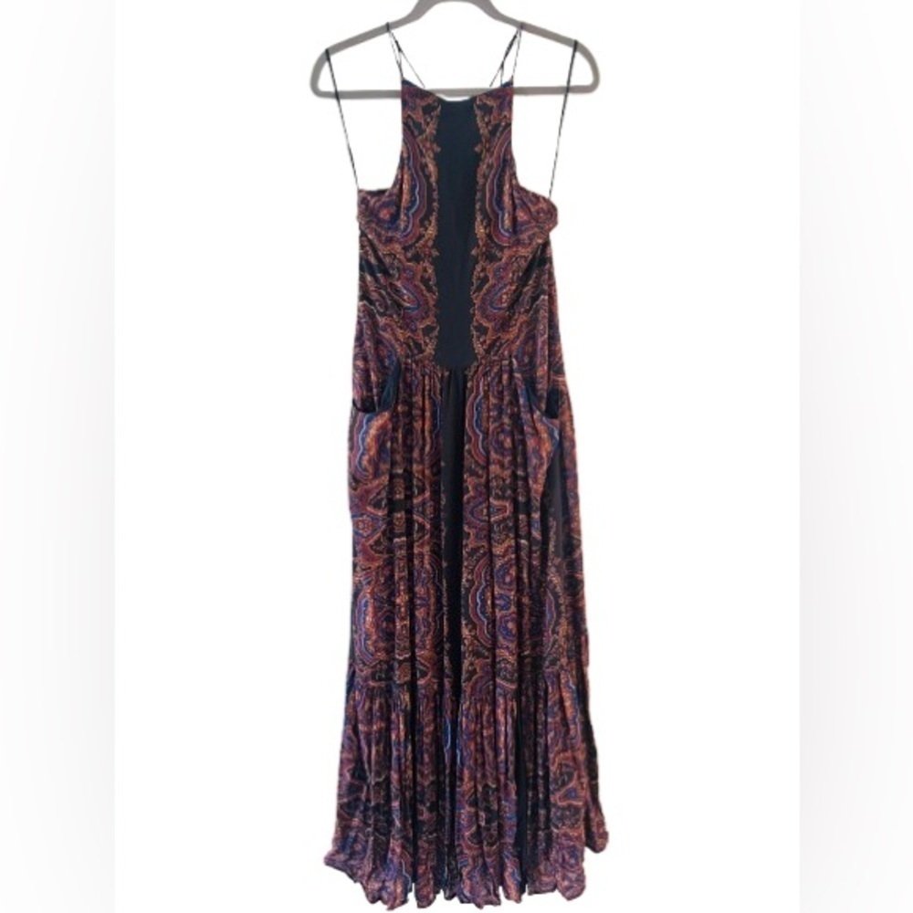 Free People Fragile Hearts Maxi Dress
Black Maroon Paisley 
Size XS - Picture 3 of 6